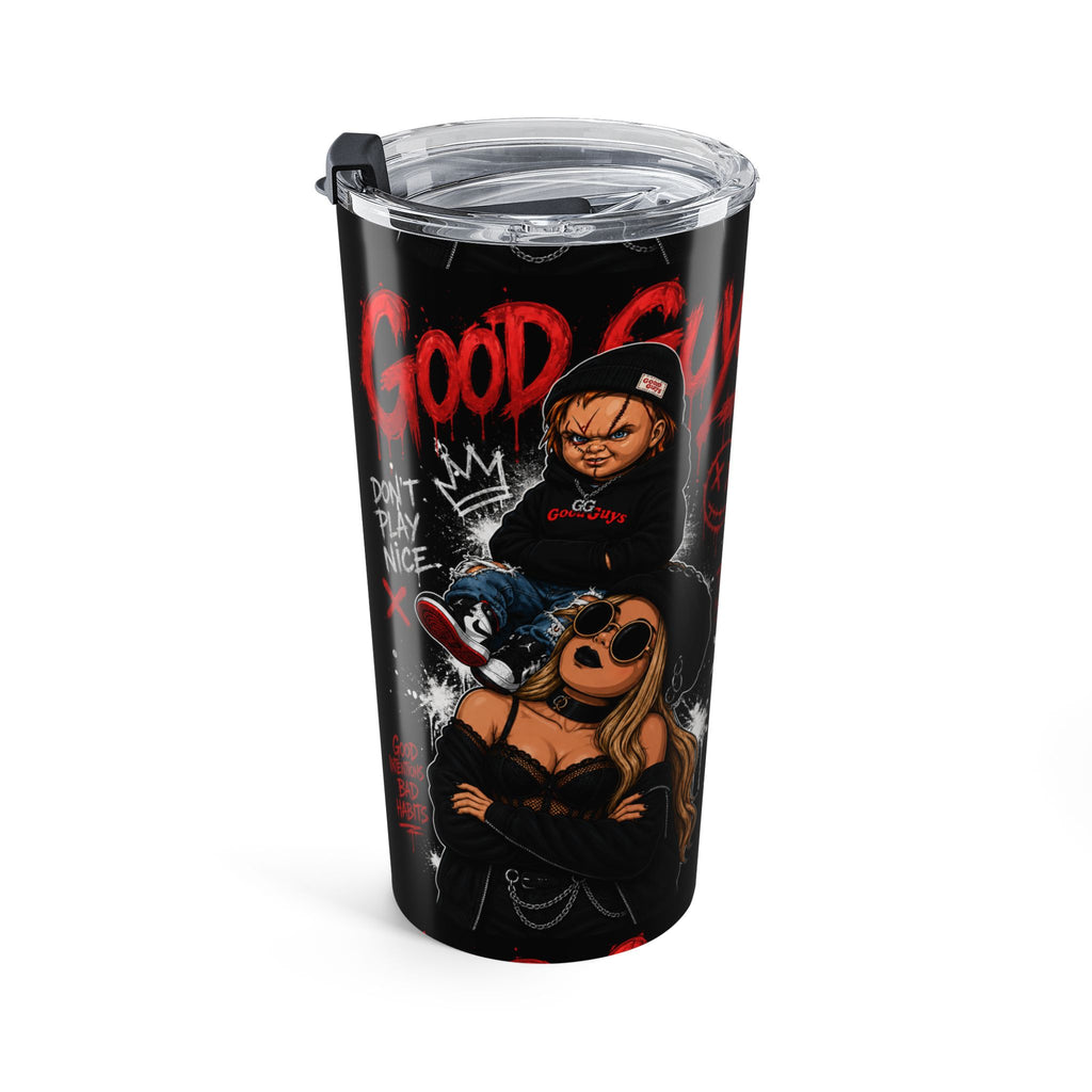 20oz Horror Movie Collage Tumbler – Creepy Characters & Red Graffiti Design