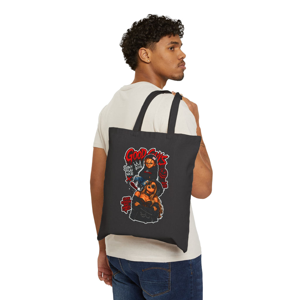 Horror Movie 'Good Guys' Canvas Tote Bag – Chucky-Inspired Trick-or-Treat Shopper