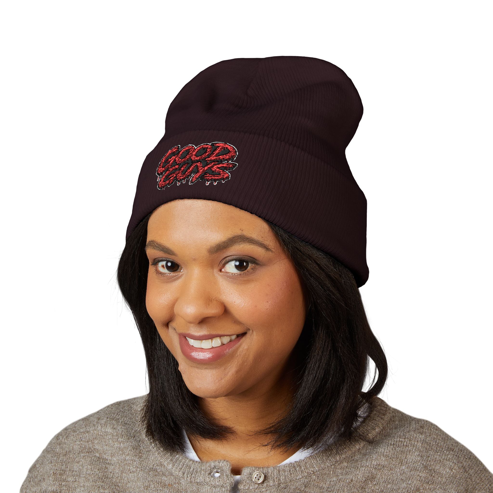 Good Guys Embroidered Cuffed Beanie — Cozy Winter Knit Hat