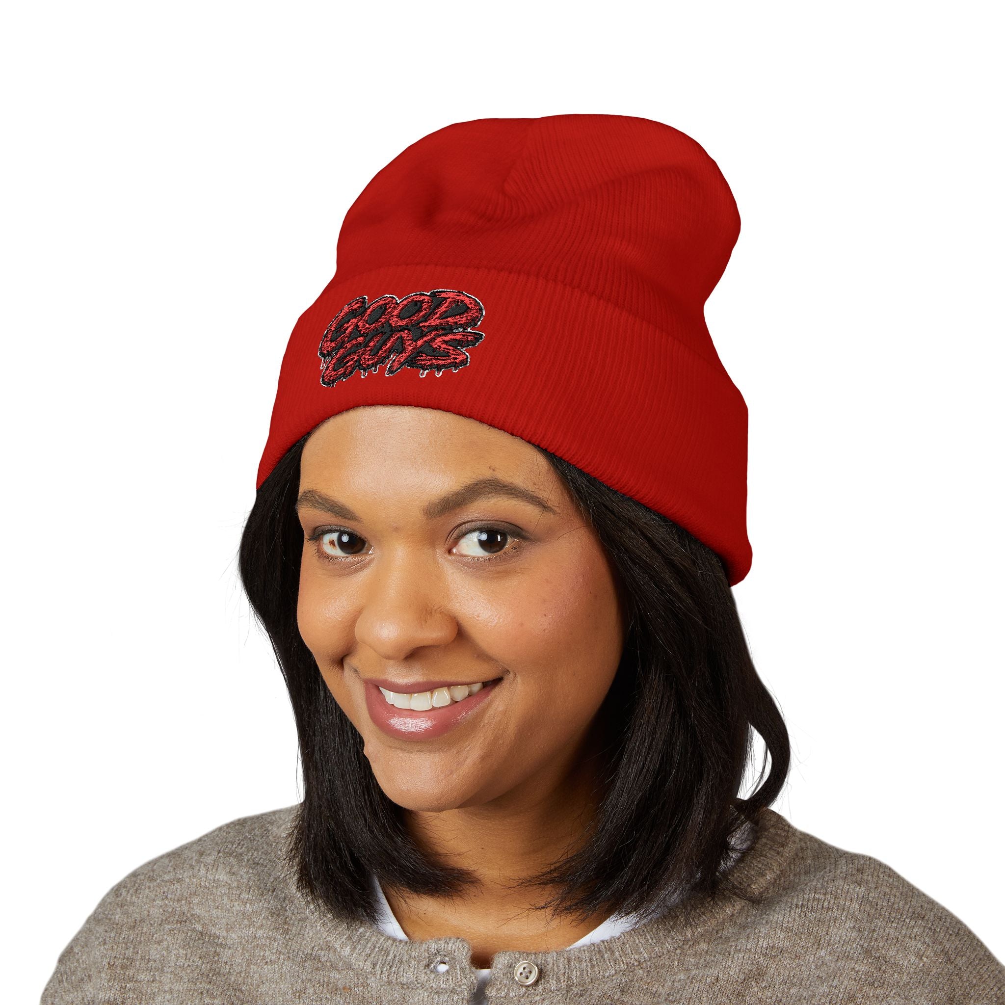 Good Guys Embroidered Cuffed Beanie — Cozy Winter Knit Hat