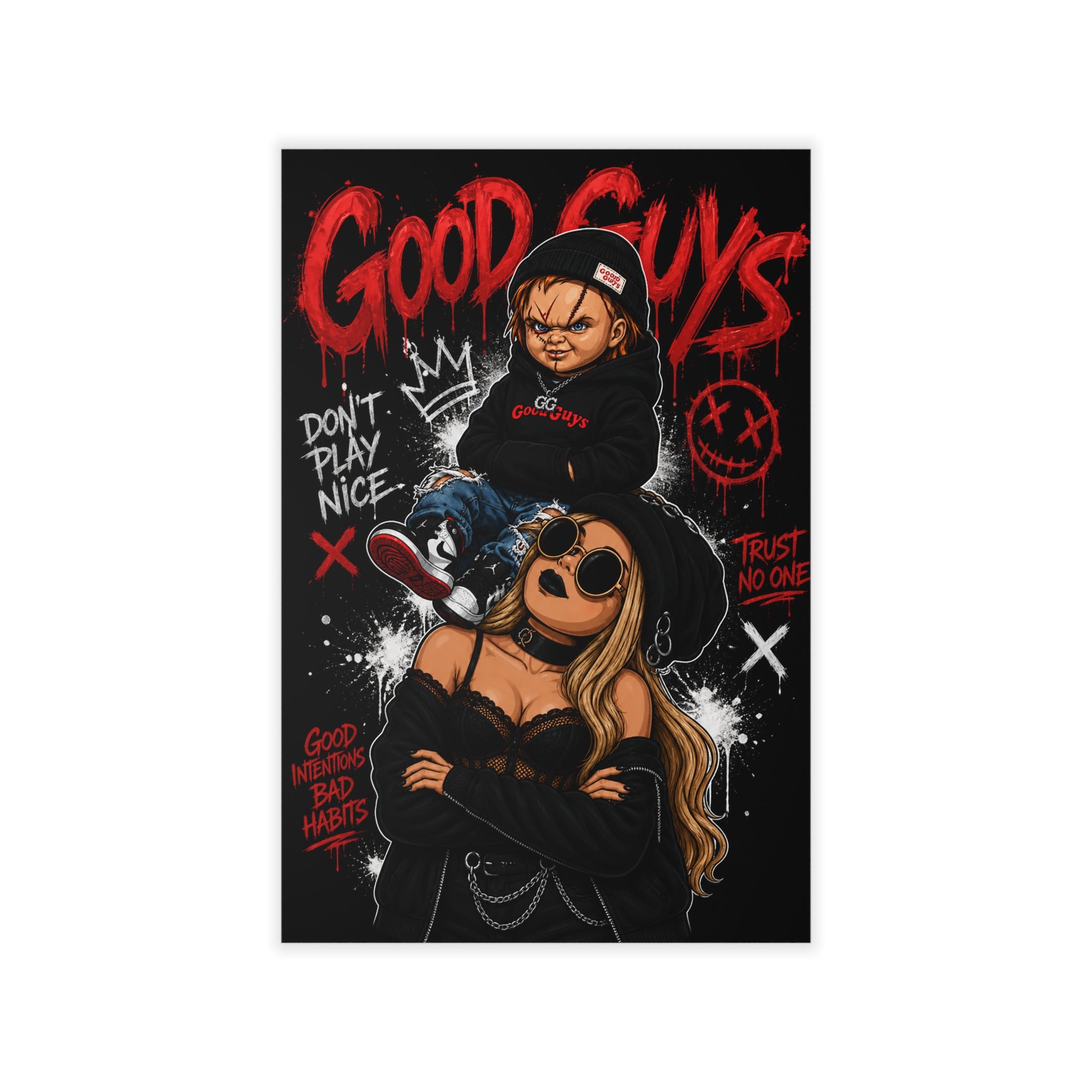 Good Guys Street Art Wall Decal — 'Don't Play Nice' Urban Poster Sticker