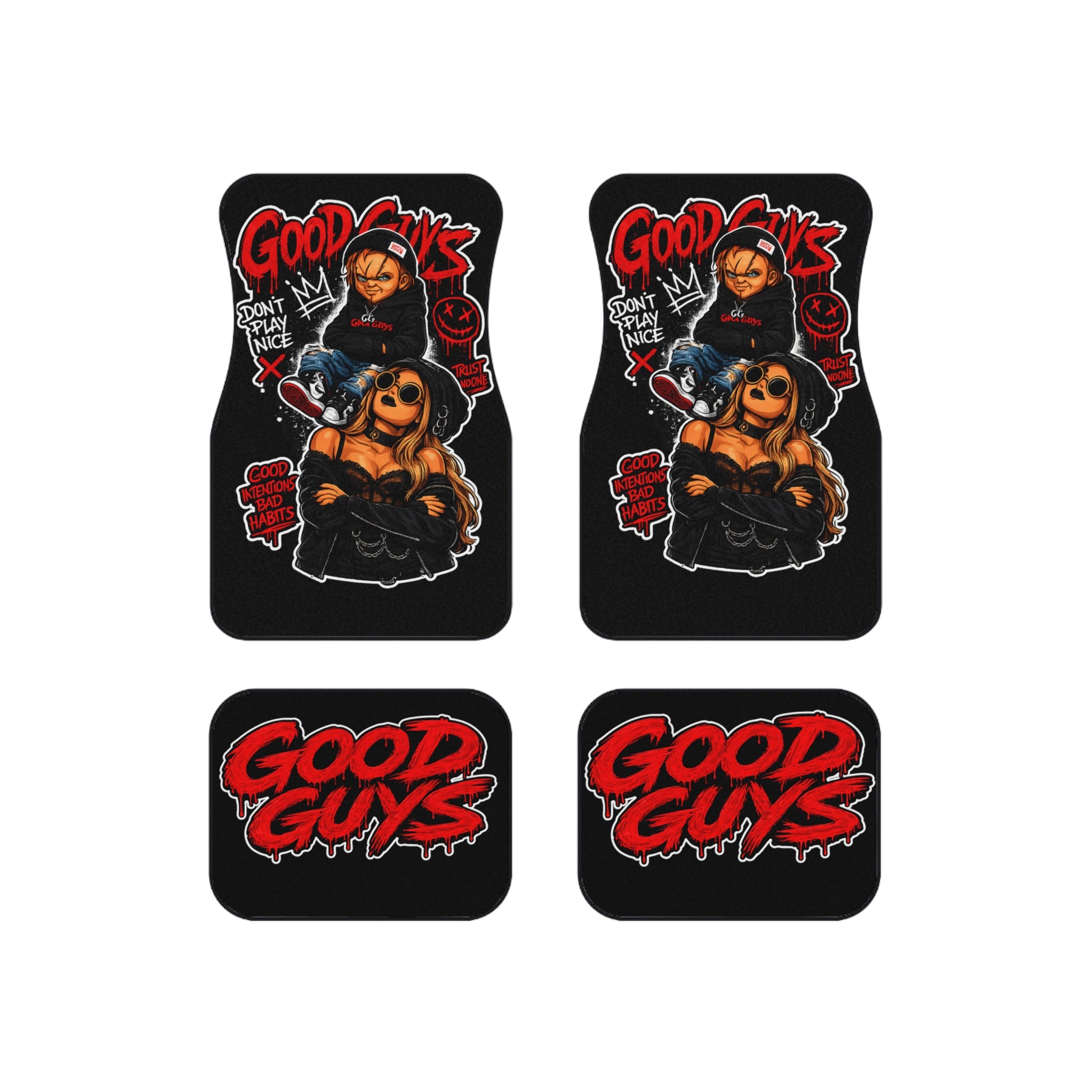 Good Guys Horror Car Mats (Set of 4) — Chucky-Inspired Sculpted Floor Mats